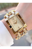 Buy Shop Guess Mod Heavy Metal Gold Dial Gold Steel Strap Watch For Women - W1117L2 USA Online