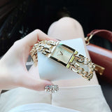 Buy Shop Guess Mod Heavy Metal Gold Dial Gold Steel Strap Watch For Women - W1117L2 USA Online