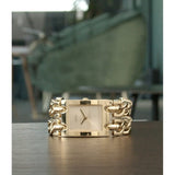 Buy Shop Guess Mod Heavy Metal Gold Dial Gold Steel Strap Watch For Women - W1117L2 USA Online