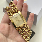 Buy Shop Guess Mod Heavy Metal Gold Dial Gold Steel Strap Watch For Women - W1117L2 USA Online
