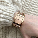 Buy Shop Guess Mod Heavy Metal Rose Gold Dial Rose Gold Steel Strap Watch For Women - W1117L3 USA Online