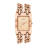 Buy Shop Guess Mod Heavy Metal Rose Gold Dial Rose Gold Steel Strap Watch For Women - W1117L3 USA Online