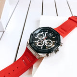 Buy Shop Guess Momentum Black Dial Red Rubber Strap Watch for Men - GW0263G3 USA Online
