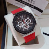 Buy Shop Guess Momentum Black Dial Red Rubber Strap Watch for Men - GW0263G3 USA Online