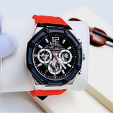Buy Shop Guess Momentum Black Dial Red Rubber Strap Watch for Men - GW0263G3 USA Online