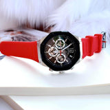 Buy Shop Guess Momentum Black Dial Red Rubber Strap Watch for Men - GW0263G3 USA Online