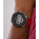 Buy Shop Guess Momentum Black Dial Red Rubber Strap Watch for Men - GW0263G3 USA Online