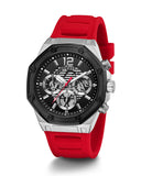 Buy Shop Guess Momentum Black Dial Red Rubber Strap Watch for Men - GW0263G3 USA Online
