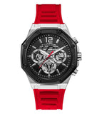 Buy Shop Guess Momentum Black Dial Red Rubber Strap Watch for Men - GW0263G3 USA Online