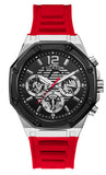 Buy Shop Guess Momentum Black Dial Red Rubber Strap Watch for Men - GW0263G3 USA Online