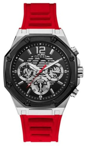 Buy Shop Guess Momentum Black Dial Red Rubber Strap Watch for Men - GW0263G3 USA Online