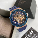 Buy Shop Guess Momentum Chronograph Blue Dial Blue Rubber Strap Watch for Men - GW0263G2 USA Online