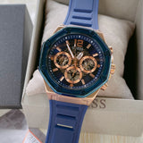 Buy Shop Guess Momentum Chronograph Blue Dial Blue Rubber Strap Watch for Men - GW0263G2 USA Online