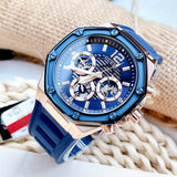 Buy Shop Guess Momentum Chronograph Blue Dial Blue Rubber Strap Watch for Men - GW0263G2 USA Online