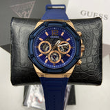 Buy Shop Guess Momentum Chronograph Blue Dial Blue Rubber Strap Watch for Men - GW0263G2 USA Online