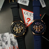 Buy Shop Guess Momentum Chronograph Blue Dial Blue Rubber Strap Watch for Men - GW0263G2 USA Online