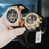 Buy Shop Guess Momentum Chronograph Diamonds Black Dial Black Silicone Strap Watch For Men - GW0518G2 USA Online