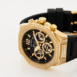 Buy Shop Guess Momentum Chronograph Diamonds Black Dial Black Silicone Strap Watch For Men - GW0518G2 USA Online