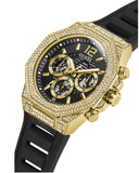 Buy Shop Guess Momentum Chronograph Diamonds Black Dial Black Silicone Strap Watch For Men - GW0518G2 USA Online