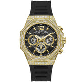 Buy Shop Guess Momentum Chronograph Diamonds Black Dial Black Silicone Strap Watch For Men - GW0518G2 USA Online