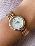 Buy Shop Guess Monroe Silver Dial Rose Gold Steel Strap Watch For Women - W1152L3 USA Online