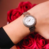 Buy Shop Guess Monroe Silver Dial Rose Gold Steel Strap Watch For Women - W1152L3 USA Online