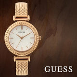 Buy Shop Guess Monroe Silver Dial Rose Gold Steel Strap Watch For Women - W1152L3 USA Online