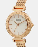 Buy Shop Guess Monroe Silver Dial Rose Gold Steel Strap Watch For Women - W1152L3 USA Online