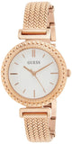 Buy Shop Guess Monroe Silver Dial Rose Gold Steel Strap Watch For Women - W1152L3 USA Online