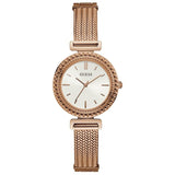 Buy Shop Guess Monroe Silver Dial Rose Gold Steel Strap Watch For Women - W1152L3 USA Online