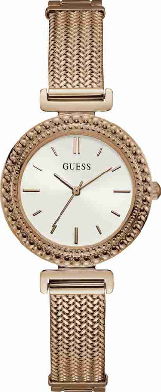 Buy Shop Guess Monroe Silver Dial Rose Gold Steel Strap Watch For Women - W1152L3 USA Online