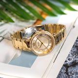 Buy Shop Guess Montage Quartz Gold Dial Gold Steel Strap Watch For Women - GW0588L1 USA Online
