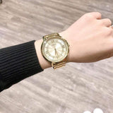Buy Shop Guess Montauk Gold Dial Gold Steel Strap Watch for Women - W0933L2 USA Online