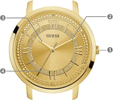 Buy Shop Guess Montauk Gold Dial Gold Steel Strap Watch for Women - W0933L2 USA Online