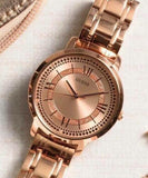 Buy Shop Guess Montauk Rose Gold Dial Rose Gold Steel Strap Watch For Women - W0933L3 USA Online