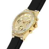 Buy Shop Guess Moonlight Crystals Silver Dial Black Silicone Strap Watch For Women - GW0257L1 USA Online
