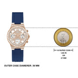 Buy Shop Guess Moonlight Diamonds White Dial Blue Rubber Strap Watch for Women - GW0257L3 USA Online