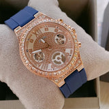Buy Shop Guess Moonlight Diamonds White Dial Blue Rubber Strap Watch for Women - GW0257L3 USA Online
