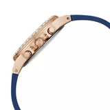 Buy Shop Guess Moonlight Diamonds White Dial Blue Rubber Strap Watch for Women - GW0257L3 USA Online