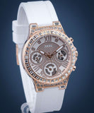 Buy Shop Guess Moonlight Diamonds White Dial White Rubber Strap Watch for Women - GW0257L2 USA Online