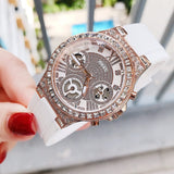 Buy Shop Guess Moonlight Diamonds White Dial White Rubber Strap Watch for Women - GW0257L2 USA Online