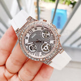 Buy Shop Guess Moonlight Diamonds White Dial White Rubber Strap Watch for Women - GW0257L2 USA Online