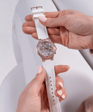 Buy Shop Guess Moonlight Diamonds White Dial White Rubber Strap Watch for Women - GW0257L2 USA Online