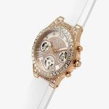 Buy Shop Guess Moonlight Diamonds White Dial White Rubber Strap Watch for Women - GW0257L2 USA Online