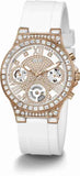 Buy Shop Guess Moonlight Diamonds White Dial White Rubber Strap Watch for Women - GW0257L2 USA Online
