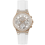 Buy Shop Guess Moonlight Diamonds White Dial White Rubber Strap Watch for Women - GW0257L2 USA Online