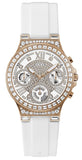 Buy Shop Guess Moonlight Diamonds White Dial White Rubber Strap Watch for Women - GW0257L2 USA Online