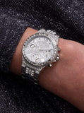 Buy Shop Guess Moonlight Multi Function Diamonds Silver Dial Silver Steel Strap Watch for Women - GW0320L1 USA Online