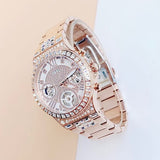 Buy Shop Guess Moonlight Multi Function Diamonds White Dial Rose Gold Steel Strap Watch for Women - GW0320L3 USA Online