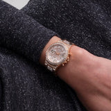 Buy Shop Guess Moonlight Multi Function Diamonds White Dial Rose Gold Steel Strap Watch for Women - GW0320L3 USA Online